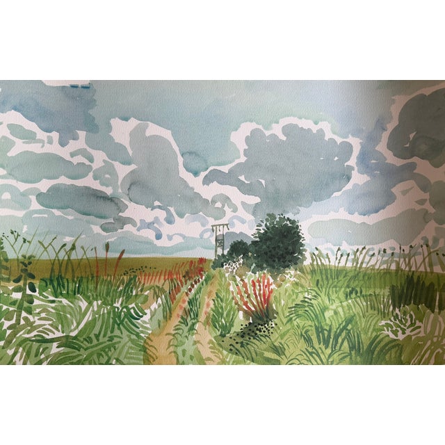 Elevate your space with this beautiful art poster featuring David Hockney’s Cart Track and Pylon, East Yorkshire, part of...