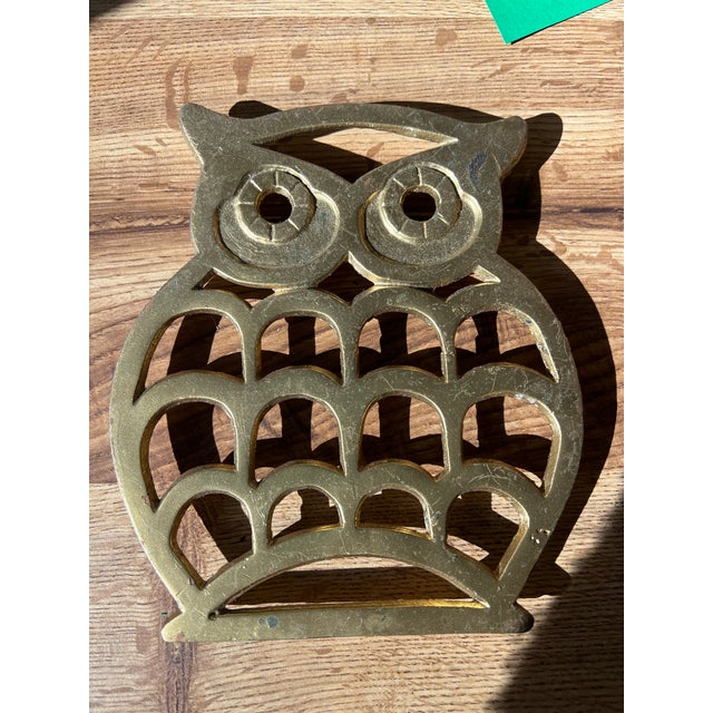 Up for consideration is a beautiful vintage brass owl MCM trivet. This would look lovely in your home and it is a great...