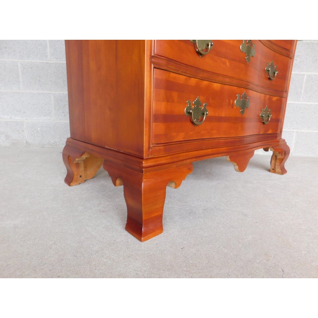Custom Hand Made Cherry New England Style Reverse Serpentine Chest 37"w For Sale - Image 9 of 12