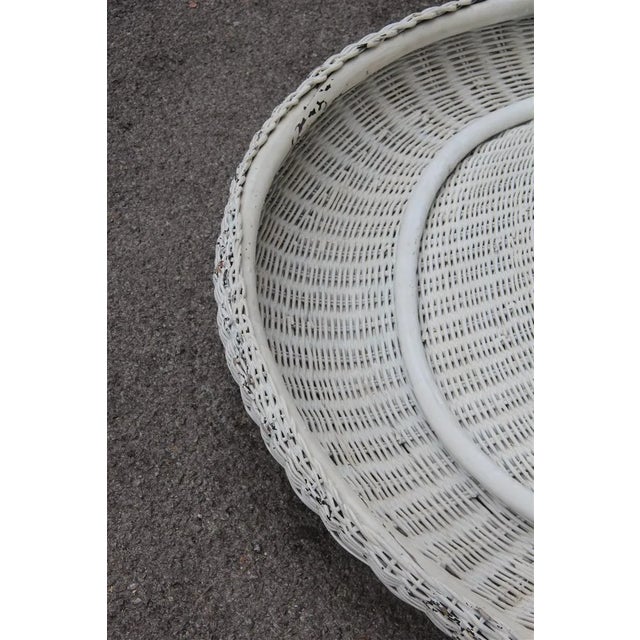 Italian Rattan & Lacquered Lounge Chair, 1950s, in Very Good conditions. Designed 1950 to 1959