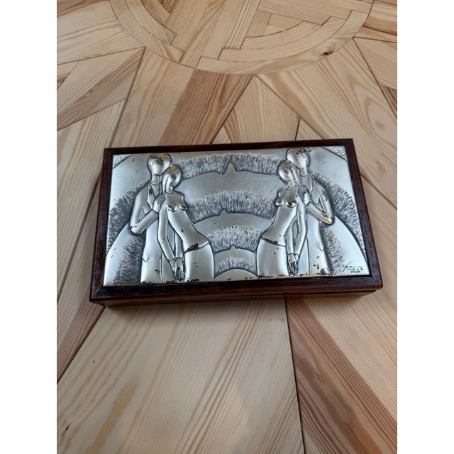 Italian Vintage Italian Acca Wood Trinket Jewelry Box For Sale - Image 3 of 8