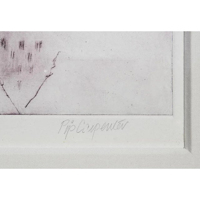 Late 20th Century Abstract Marigolds in a Teal Vase Still Life Print by Pip Carpenter, Framed For Sale - Image 11 of 12