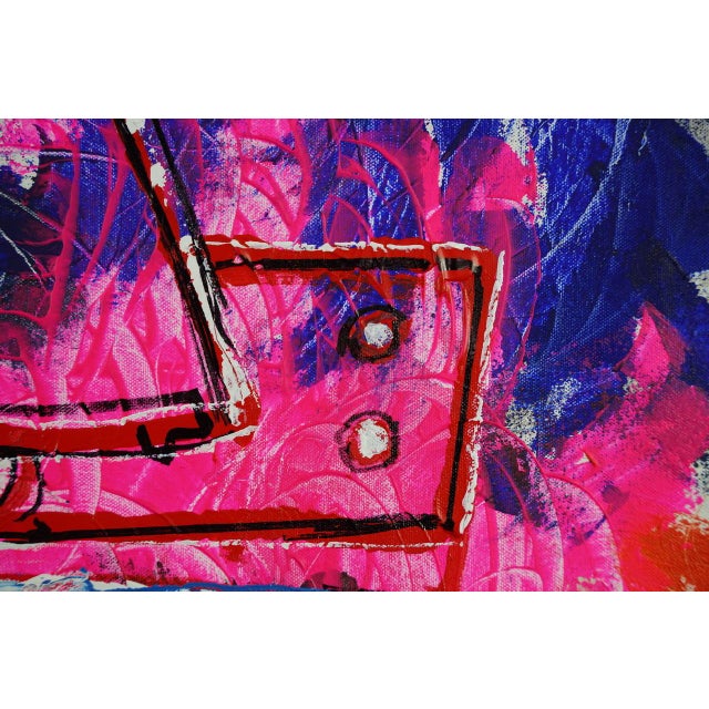 Street Art "Flame in the Desert" Large Neoexpressionist Oil Painting by Sax Berlin For Sale - Image 3 of 5