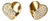 Late 20th Century Pair of 14K Yellow Gold Pave Diamond Heart Stud Earrings For Sale