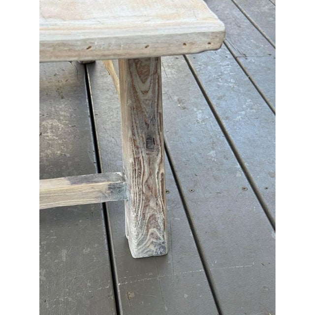 Spectacular vintage elmwood coffee table with incredible wood grain and the ultimate bleached- out beachy, natural vibe.