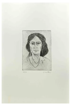 Enotrio Pugliese, Woman, Etching, 1963