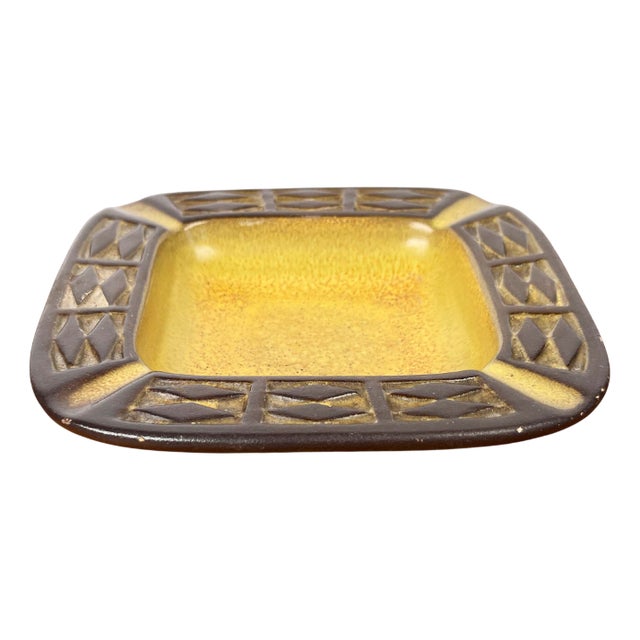 Mid-Century Modern Yellow Danish Studio Pottery Ashtray Bowl from Frank Keramik, 1960s For Sale