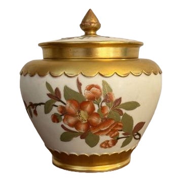Antique Victorian Royal Worcester Lidded Potpourri Pot, 1877, Set of 3 For Sale