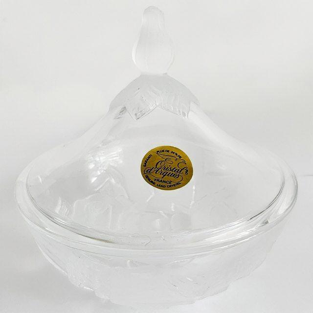 Vintage Florence Satine Crystal Candy Dish from Cristal d'Arques Bonbonnière, 1970s For Sale - Image 3 of 7