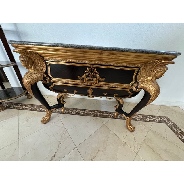 Maitland - Smith Louis XV-Style Boulle Commode With Gilt Bronze Mounts & Marble Top by Maitland Smith For Sale - Image 4 of 10