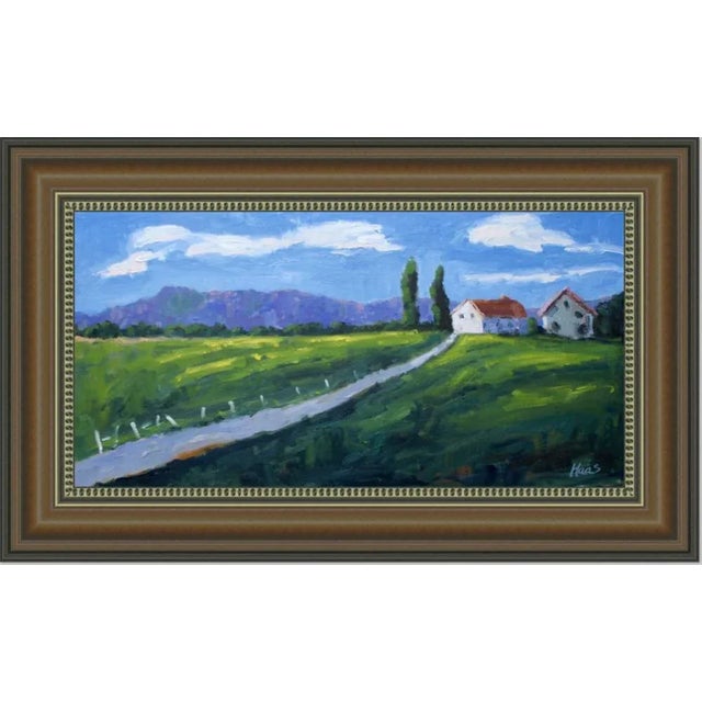 Textile Modern Impressionist Oil Painting Landscape For Sale - Image 7 of 9