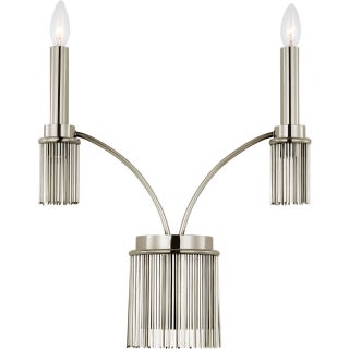 Fisher Weisman for Visual Comfort Signature Sutton Double Sconce in Polished Nickel For Sale
