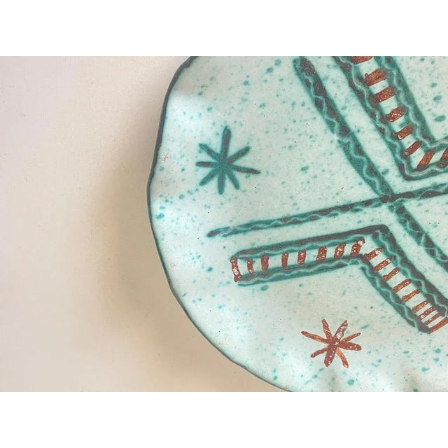 Ceramic Green and Brown Ceramic Dish in the Style of Robert Picault, France, 1960 For Sale - Image 7 of 9