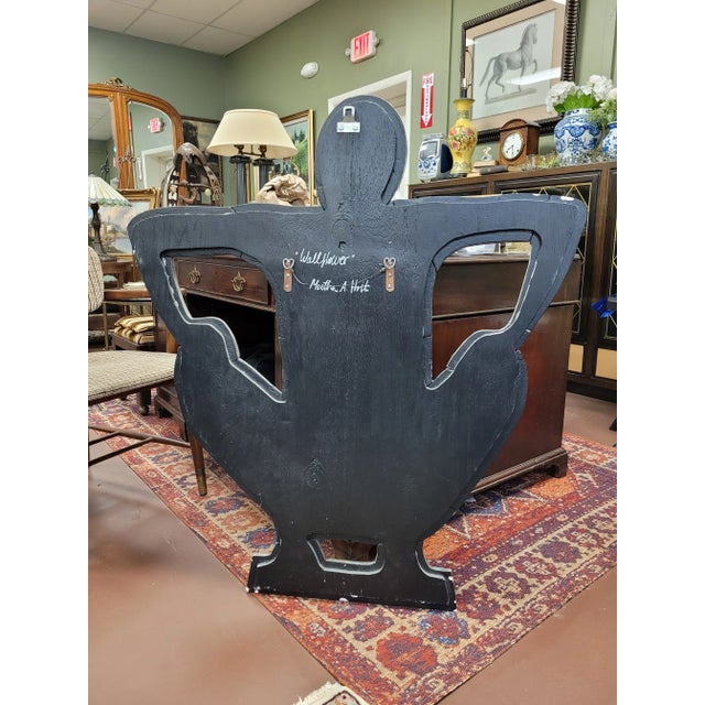 Large three dimensional wall sculpture by listed American artist Martha A Holt titled "wallflower". It measures 40 inches...