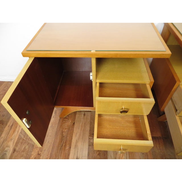 Vintage Bedside Tables with Drawers and Glass Top, 1950s, Set of 2 For Sale - Image 14 of 18