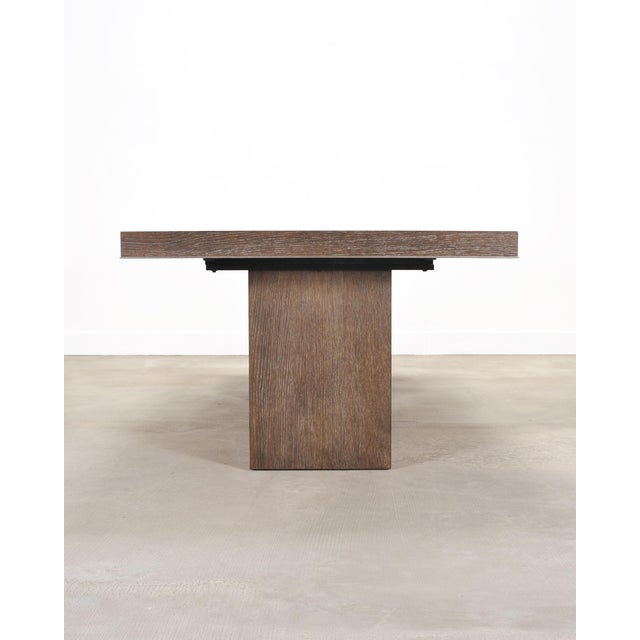 Bernhardt Linea Cerused Oak Modern Pedestal Dining Table 7.5 Ft For Sale - Image 9 of 17