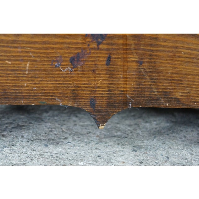 Antique Primitive Shaker Style Spinning Chair Rush Stool Bench Seat Folk Art 37" For Sale - Image 12 of 18