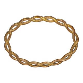 1950s Large Oval Giltwood Mirror For Sale