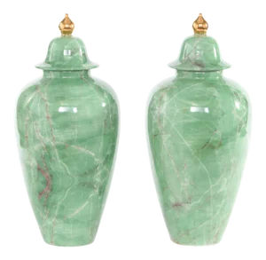 Mid Century Modern English Porcelain Covered Urns