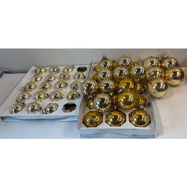 Mid-Century Modern 48 Gold Glass Holiday Balla For Sale - Image 3 of 6