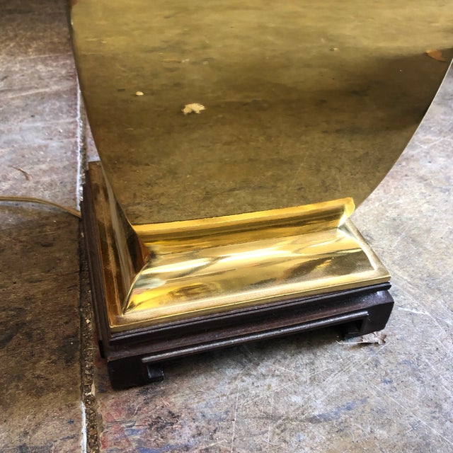 Gold Vintage Brass Chinoiserie Asian Ginger Lamp For Sale - Image 8 of 9