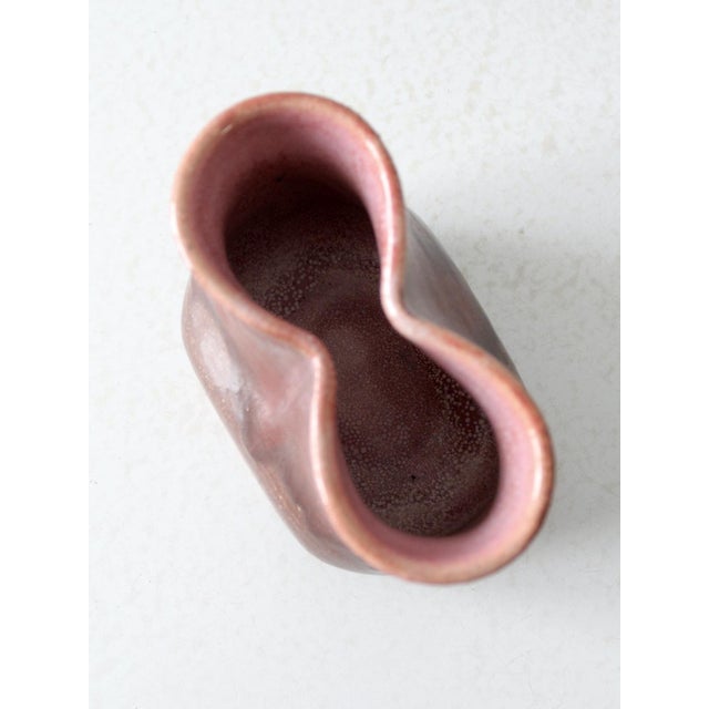 Brown Vintage Studio Pottery Double Vase For Sale - Image 8 of 10