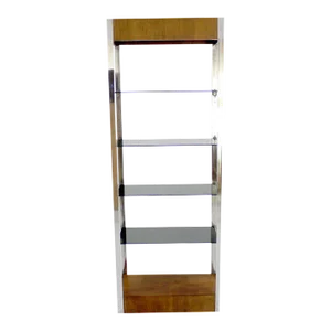 Chrome and Walnut Etagere, 1970s