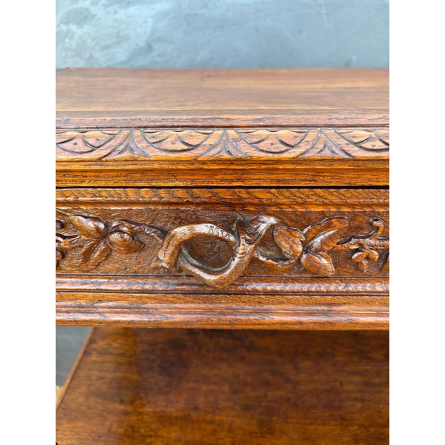 Carved Oak Barley Twist Console Table With Shelves For Sale - Image 14 of 14