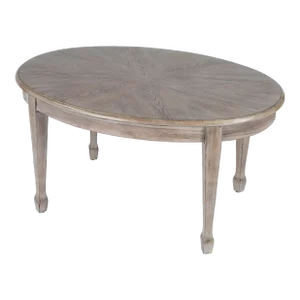 Clayton Oval Wood Coffee Table, Natural Wood