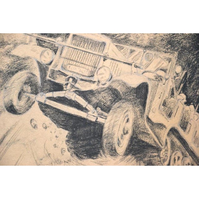 Erich Hochschild, War in Belgium, 1940, Charcoal Drawing on Tinted Paper For Sale - Image 7 of 10