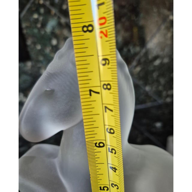 Vintage Art Deco Frosted Satin Glass Rearing Horse Bookends - A Pair For Sale In Palm Springs - Image 6 of 8