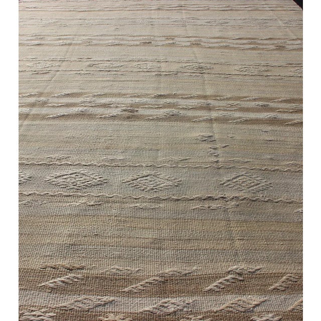 Vintage Turkish Flat-Weave Striped Kilim in Taupe Colors For Sale In Atlanta - Image 6 of 12