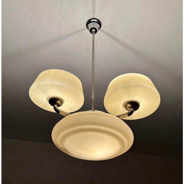 Art Deco Pendant Light in Glass, 1930s For Sale - Image 10 of 18