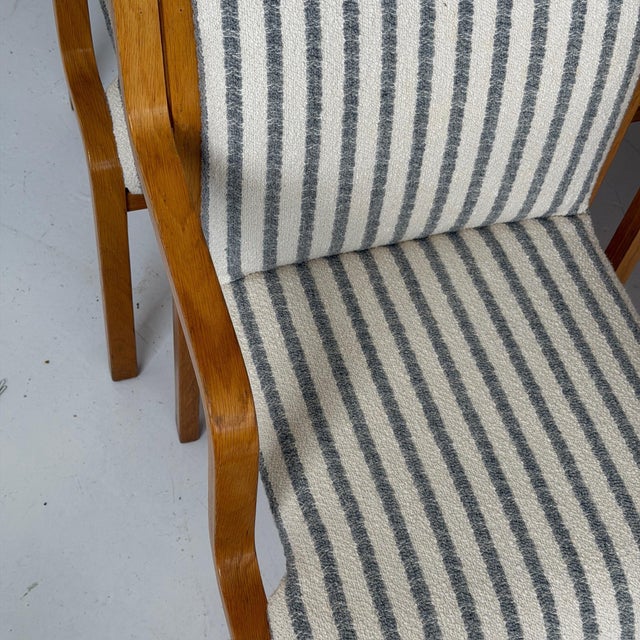 1980s 1980s Finnish Bentwood Striped Armchairs by Stendig For Sale - Image 5 of 12
