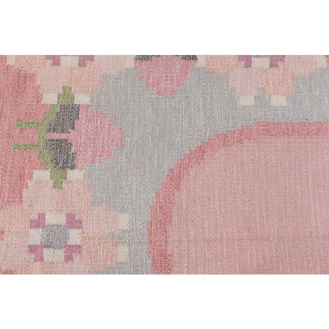Mid-Century Modern Doris Leslie Blau Vintage Swedish Flat Woven by Ingegerd Silow For Sale - Image 3 of 9