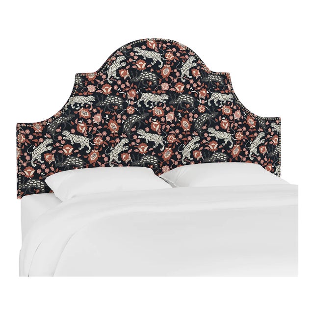 Halsted Headboard in Coral Navy Leopard, Twin For Sale