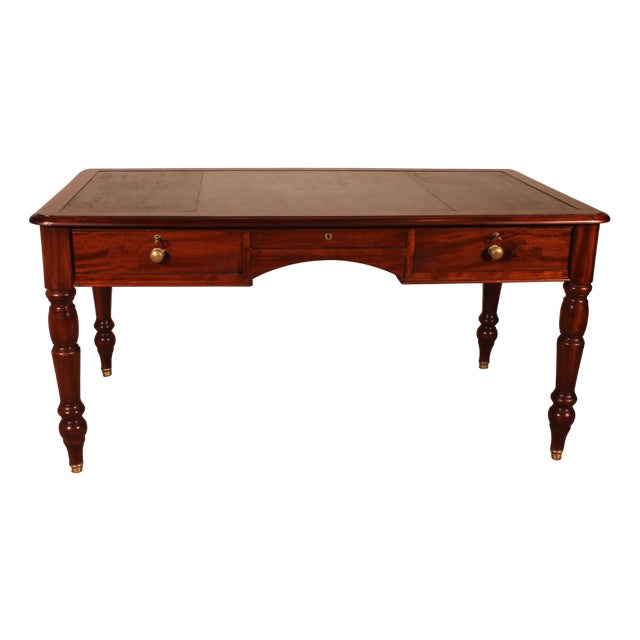 19th Century Mahogany Two-Drawer Desk For Sale