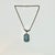 1920s 1920s Antique Art Deco Art Nouveau Blue Glass & Silver Tone Pendant Necklace, 14.5”. For Sale - Image 5 of 12