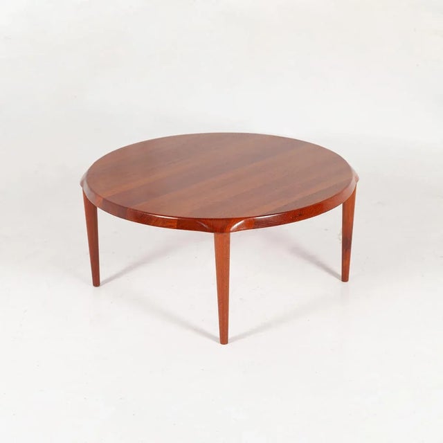 Mid-Century Danish Solid Round Teak Coffee Table by John Boné for Mikael Laursen For Sale - Image 6 of 6