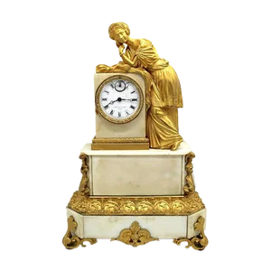 19th-Century Louis Philippe French Gilt Bronze and Marble Pendulum Clock