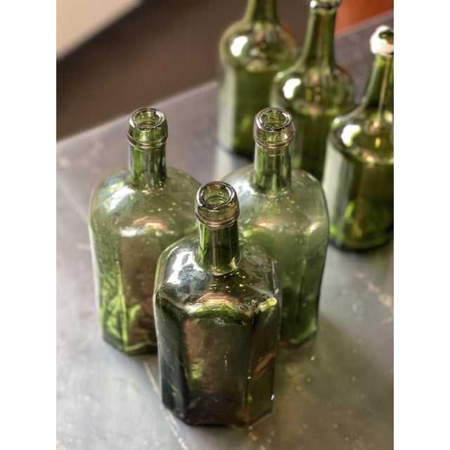 Bubbled Glass Water Bottles, France, 1925, Set of 17 For Sale - Image 10 of 14