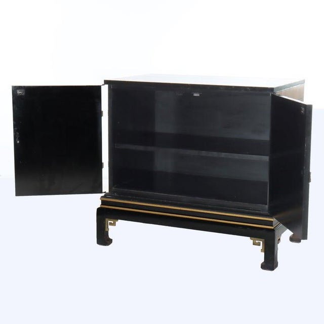 Early 20th Century Chinese Figural Dragon & Floral Chinoiserie Decorated & Ebonized Credenza For Sale - Image 9 of 11