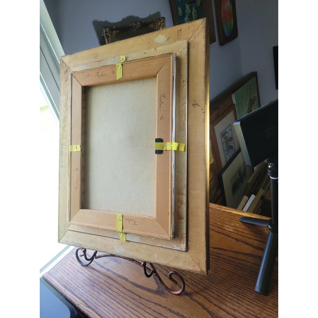 VTG Floral Still Life Canvas Painting Ornate Gilt Frame 16x12 Bouquet Signed For Sale - Image 14 of 15