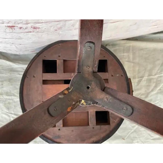 Early 19th Century Regency Leather Top Mahogany Drum Table For Sale - Image 5 of 9