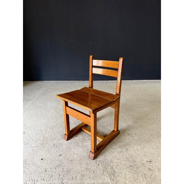 Mid-Century Handcrafted Oak Dining Chairs, Belgium, 1950s, Set of 5 For Sale - Image 10 of 18