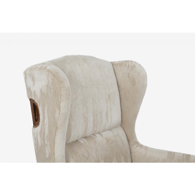 Luigi Caccia Dominioni Pair of Ambrosianeum High-Back Lounge Chairs for Azucena, 1955 For Sale - Image 4 of 13