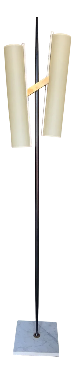 Mid-Century Black Standard Lamp with Twin Lamps, 1960s