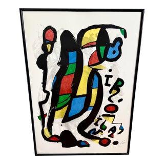 Mid Century Modern Framed Joan Miro Artwork For Sale