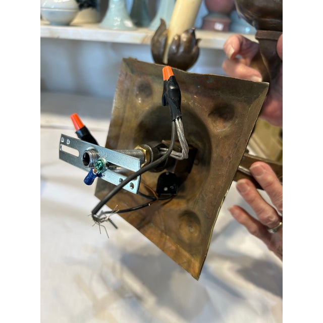 Antique French Heavy Bronze Gothic Sconces- A Pair For Sale - Image 14 of 14