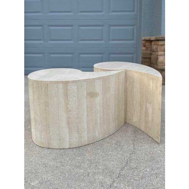 A Pair of Italian Modern Travertine Coffee Tables For Sale - Image 10 of 12